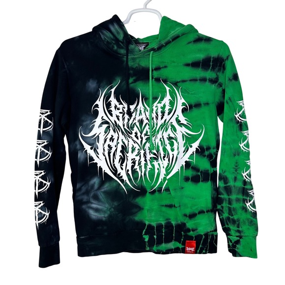 Shibori Threads Other - Shibori Threads Brand of Sacrifice Exodus Hoodie Mens Medium Green Black Tie Dye